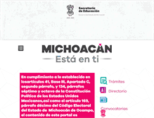 Tablet Screenshot of educacion.michoacan.gob.mx
